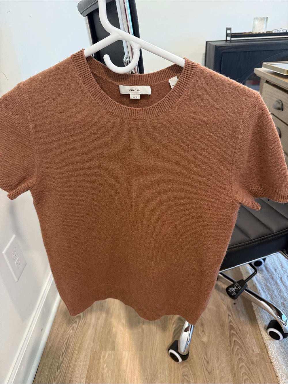 Vince Short-Sleeve Crewneck Sweater